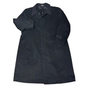 Pronto Moda Lana Lux Wool Cashmere Ronald Overcoat Back Slit Black Size 54L